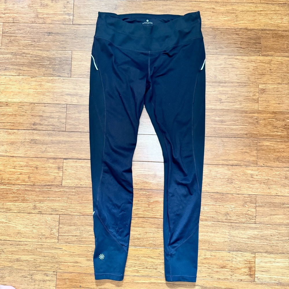 Athleta Black Powder Peak Leggings Size Medium Black - Picture 8 of 9